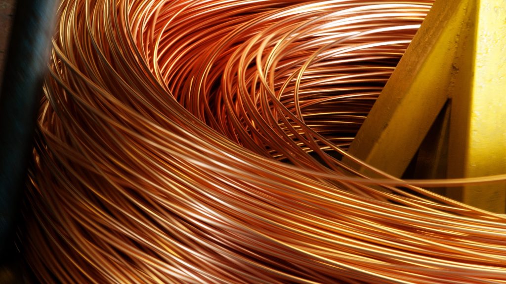 Closeup,Of,Copper,Cable,Being,Rolled,Up,In,Preparation,For